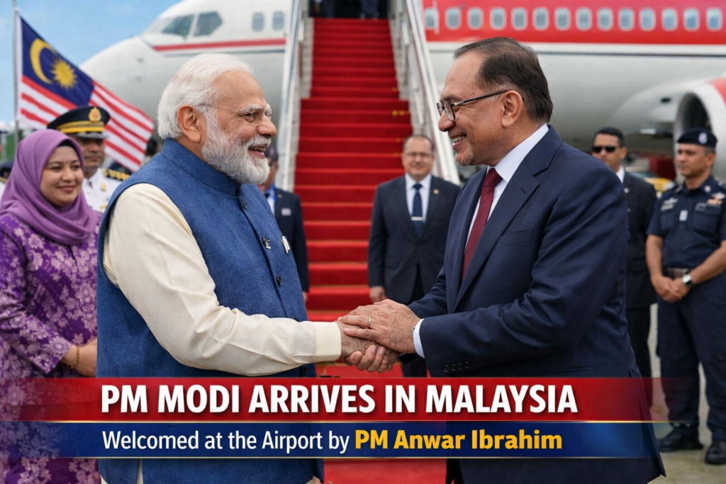 पीएम मोदी पहुंचे मलेशिया, प्रधानमंत्री अनवर इब्राहिम ने एयरपोर्ट पर किया स्वागत