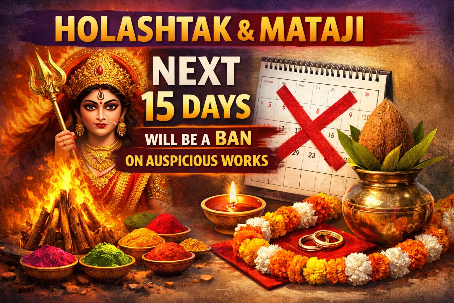 होलाष्टक: 15 दिन मांगलिक कार्यों पर रोक: दवे