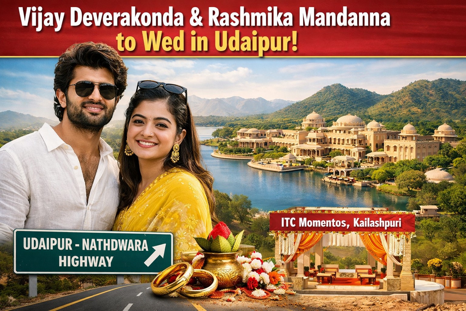 अभिनेत्री रस्मिका व विजय 26 को लेंगे फेरे, उदयपुर पहुंचे